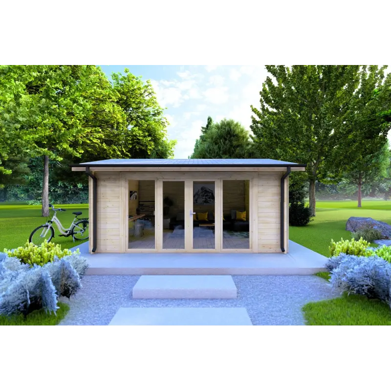 Maison en bois de jardin JESSICA 5x4, 44mm, vue frontale