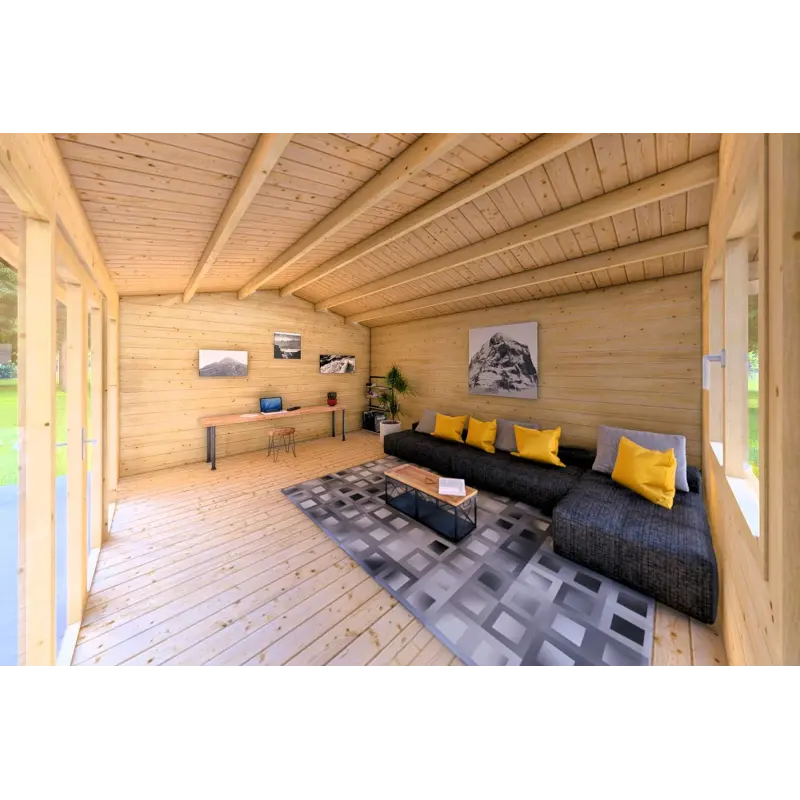 Maison en bois de jardin JESSICA 5x4, 44mm, intérieur