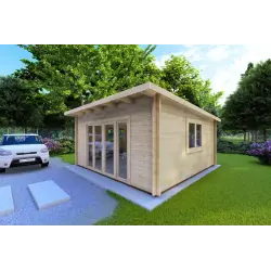 Abris de jardin en bois ELISA 5x5, 44mm, façade côté droit