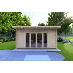Abris de jardin en bois ELISA 5x5, 44mm, vue frontale