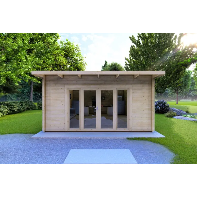 Abris de jardin en bois ELISA 5x5, 44mm, vue frontale