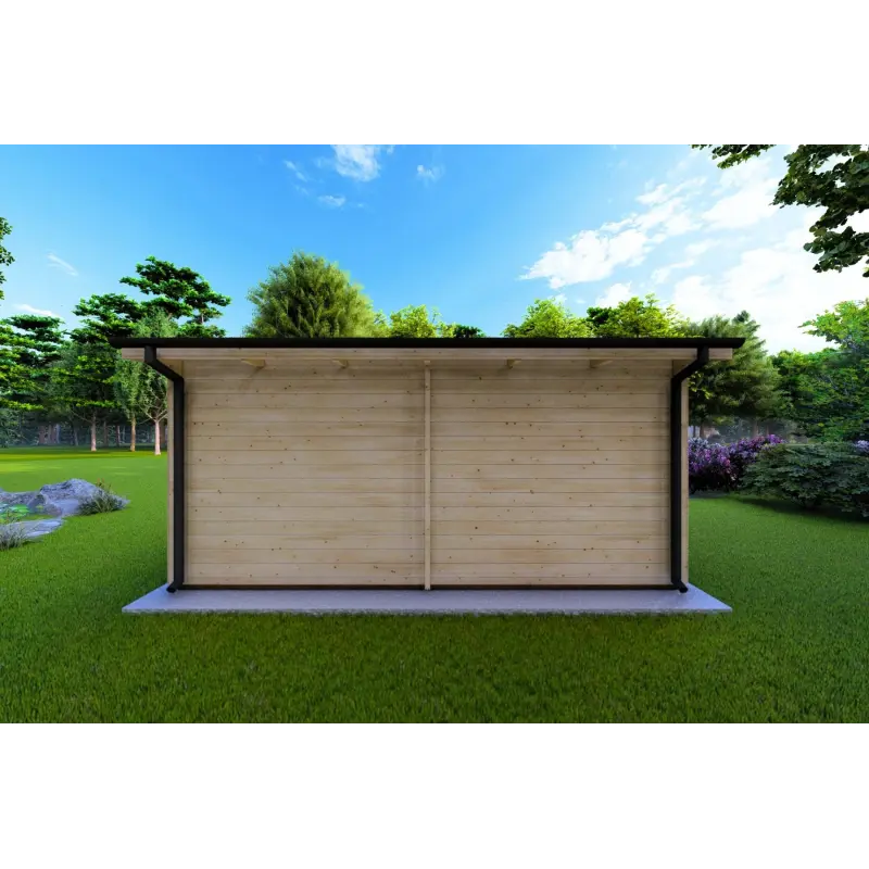 Abris de jardin en bois ELISA 5x5, 44mm, vue arrière