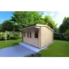 Maison en bois de jardin AZZURRA 4x3, 44mm, façade côté droit