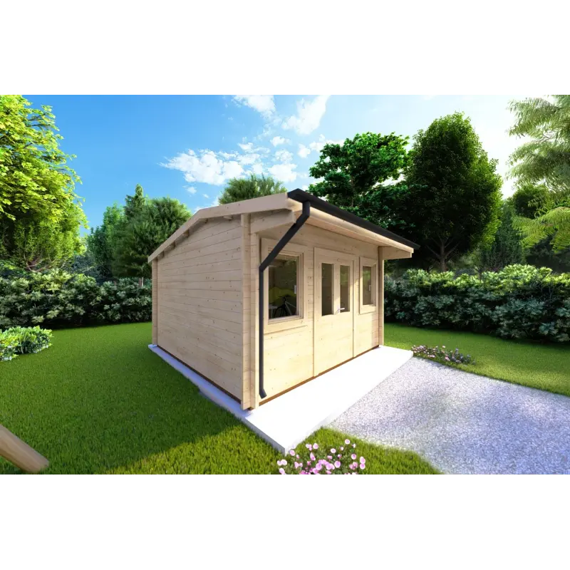 Maison en bois de jardin AZZURRA 4x3, 44mm, côté gauche