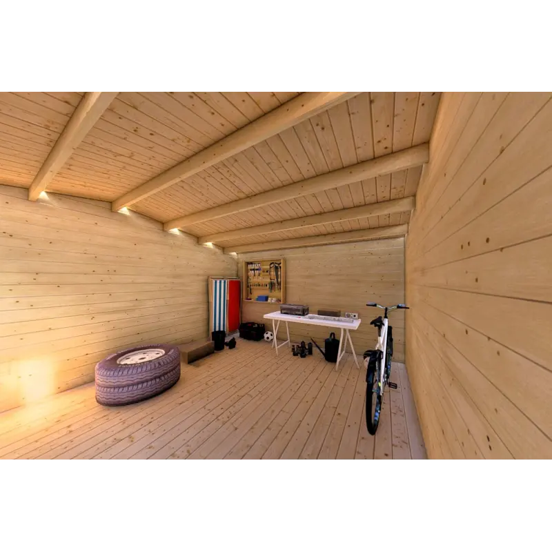 Maison en bois de jardin AZZURRA 4x3, 44mm, intérieur