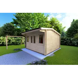 Remise en bois AZZURRA 4x4, 44mm, façade côté droit