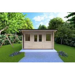 Remise en bois AZZURRA 4x4, 44mm, vue frontale