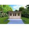 Remise en bois AZZURRA 4x4, 44mm, vue frontale