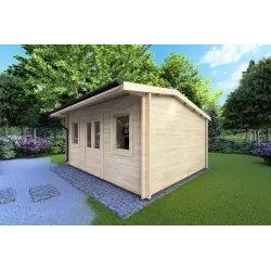 Abris de jardin en bois AZZURRA 5x4, 44mm, façade côté droit
