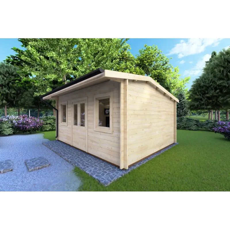 Abris de jardin en bois AZZURRA 5x4, 44mm, façade côté droit