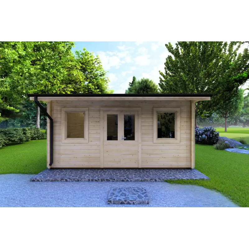 Abris de jardin en bois AZZURRA 5x4, 44mm, vue frontale