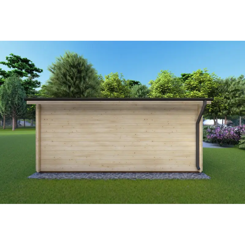 Abris de jardin en bois AZZURRA 5x4, 44mm, vue arrière