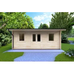 Maison en bois de jardin AZZURRA 6x3, 44mm, vue frontale