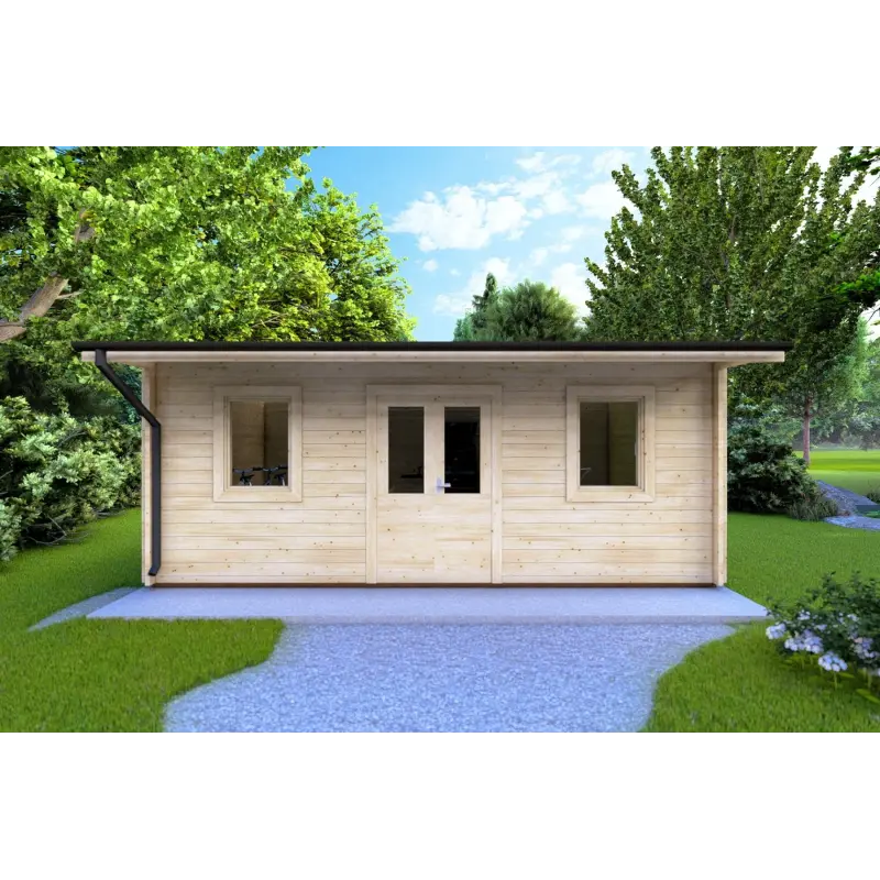 Maison en bois de jardin AZZURRA 6x3, 44mm, vue frontale