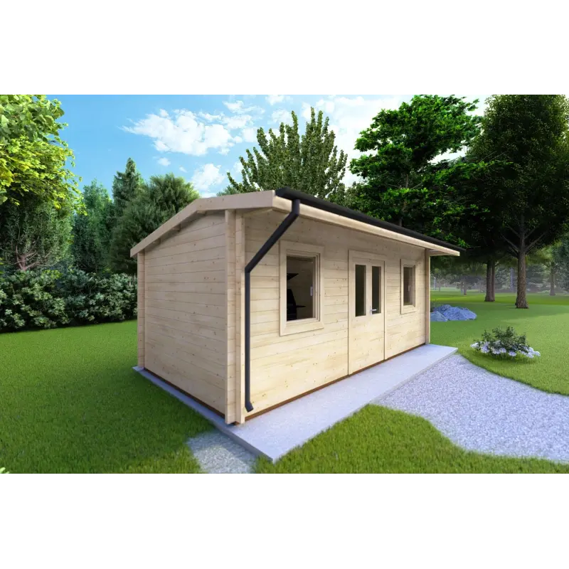 Maison en bois de jardin AZZURRA 6x3, 44mm, côté gauche
