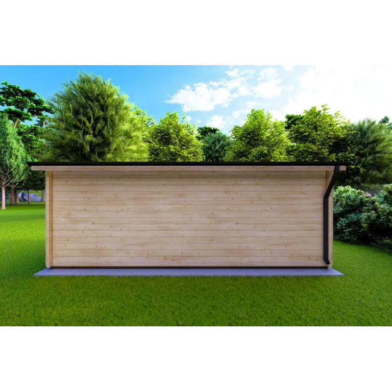 Maison en bois de jardin AZZURRA 6x3, 44mm, vue arrière