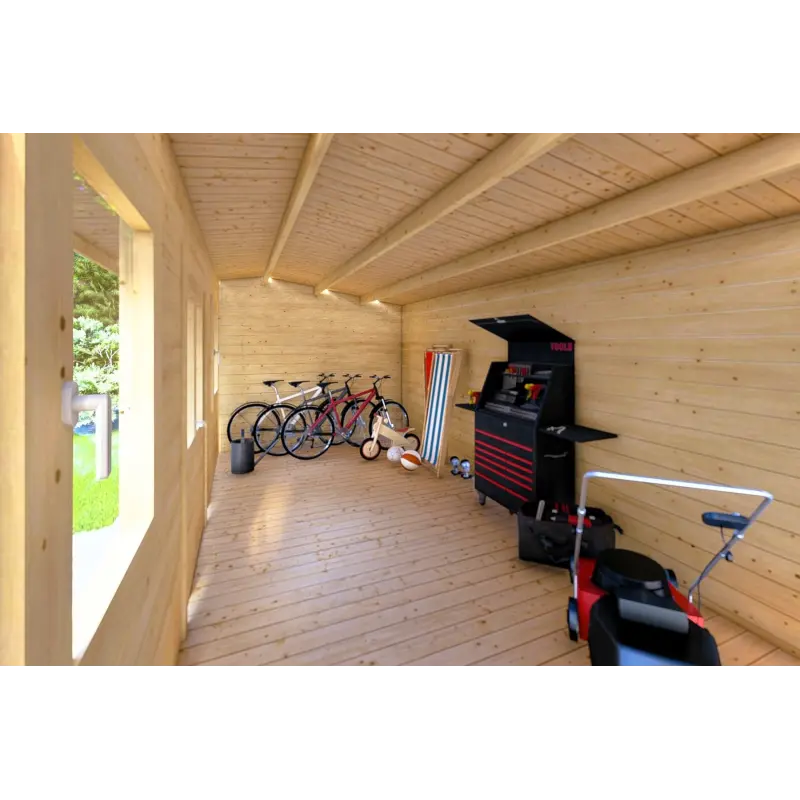Maison en bois de jardin AZZURRA 6x3, 44mm, intérieur