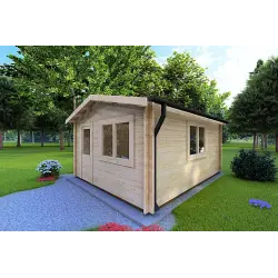 Abris de jardin en bois ANNA 4x5, 44mm, façade côté droit