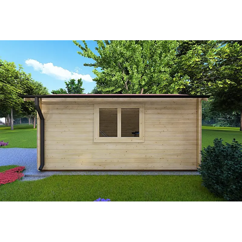 Abris de jardin en bois ANNA 4x5, 44mm, côté droit