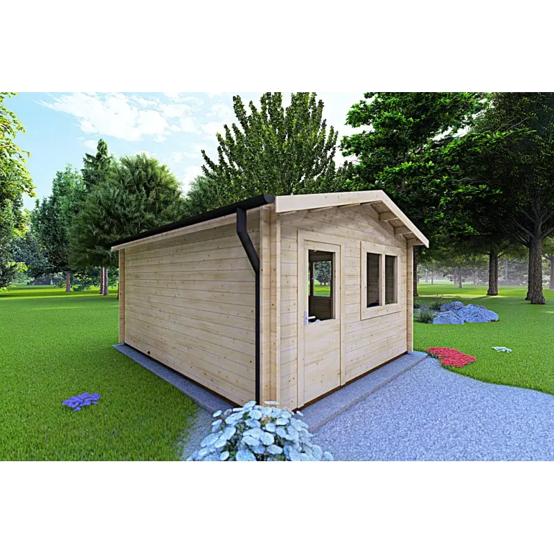Abris de jardin en bois ANNA 4x5, 44mm, côté gauche