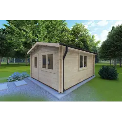 Maison en bois de jardin ANNA 4x6, 44mm, façade côté droit