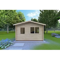 Maison en bois de jardin ANNA 4x6, 44mm, vue frontale