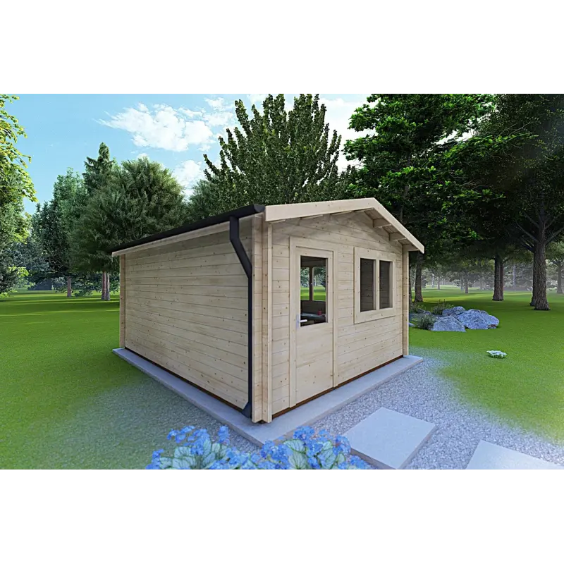 Maison en bois de jardin ANNA 4x6, 44mm, côté gauche
