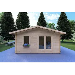 Remise en bois EMILY 5x3, 44mm, vue frontale