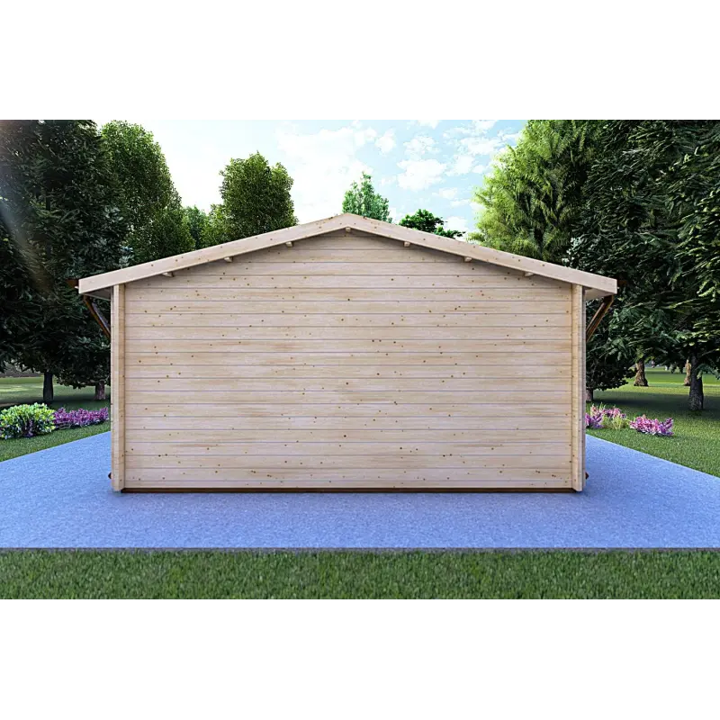 Remise en bois EMILY 5x3, 44mm, vue arrière