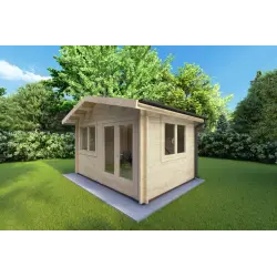 Abris de jardin en bois LELLA 4x3, 44mm, façade côté droit