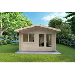 Abris de jardin en bois LELLA 4x3, 44mm, vue frontale