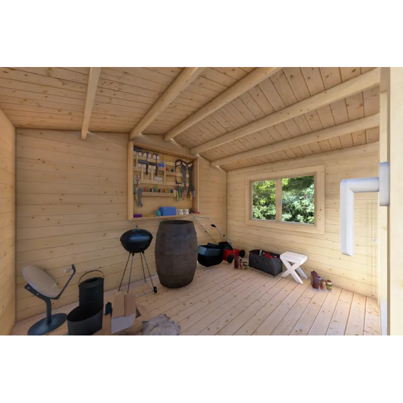 Abris de jardin en bois LELLA 4x3, 44mm, intérieur