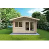 Maison en bois de jardin LELLA 4x4, 44mm, vue frontale