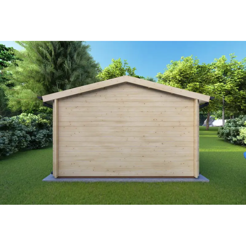 Remise en bois LELLA 4x5, 44mm, vue arrière
