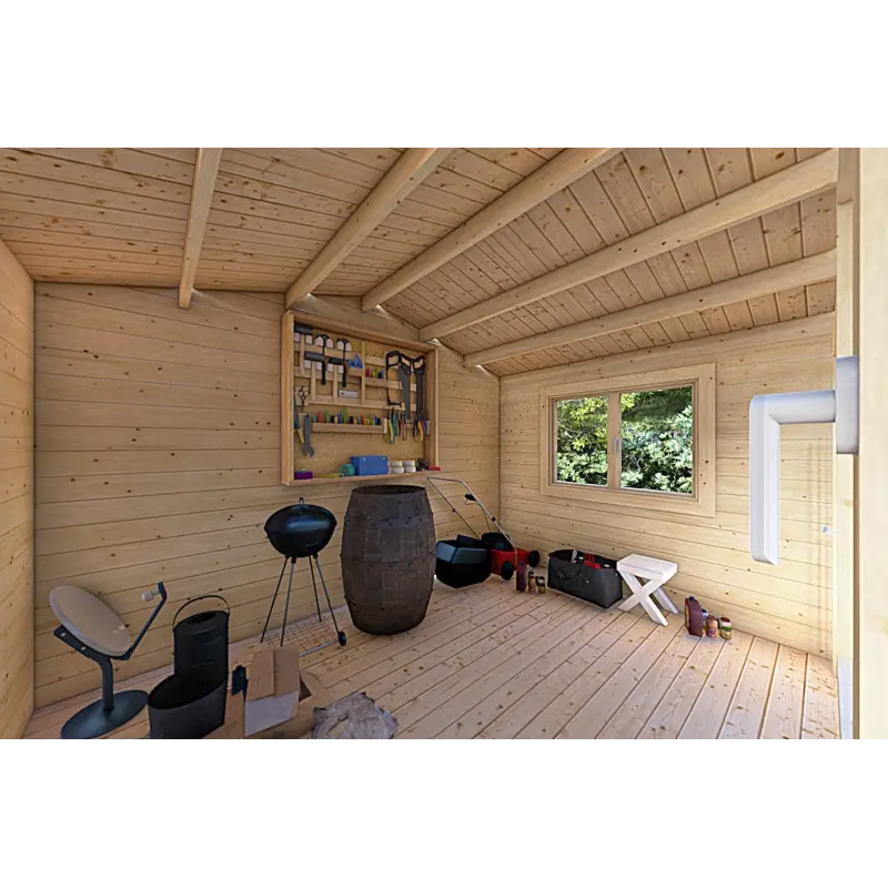 Remise en bois LELLA 4x5, 44mm, intérieur