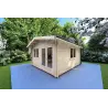 Abri de jardin en bois LELLA 4x6, 44mm, façade côté droit