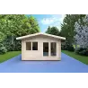 Abri de jardin en bois LELLA 4x6, 44mm, vue frontale