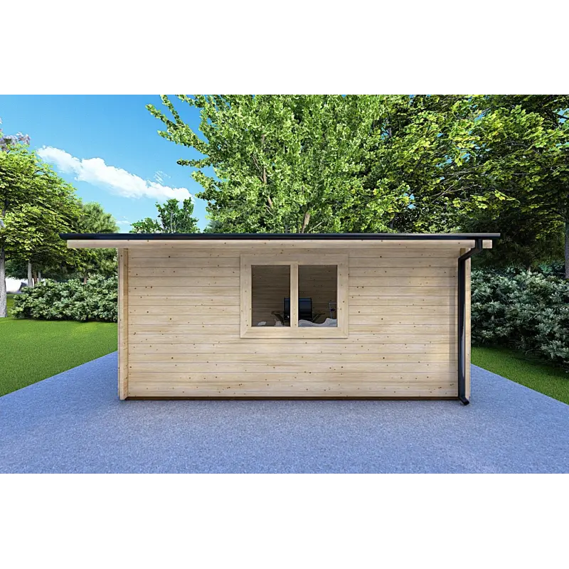 Abri de jardin en bois LELLA 4x6, 44mm, côté droit