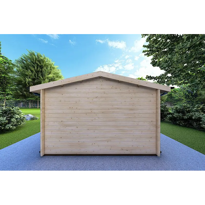Abri de jardin en bois LELLA 4x6, 44mm, vue arrière