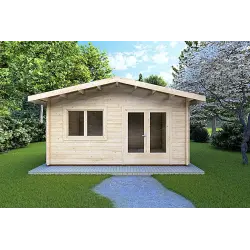 Abris de jardin en bois LELLA 5x4, 44mm, vue frontale