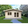 Abris de jardin en bois LELLA 5x4, 44mm, vue frontale