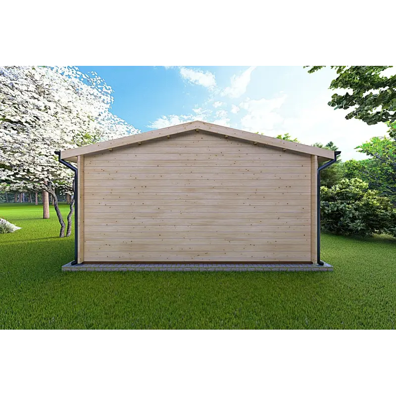 Abris de jardin en bois LELLA 5x4, 44mm, vue arrière