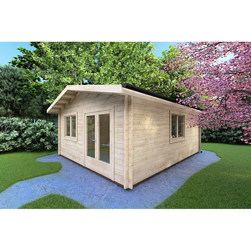 Maison en bois de jardin LELLA 5x6, 44mm, façade côté droit