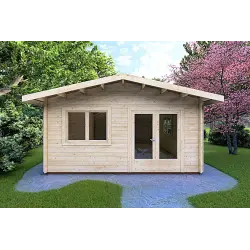 Maison en bois de jardin LELLA 5x6, 44mm, vue frontale
