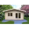 Maison en bois de jardin LELLA 5x6, 44mm, vue frontale