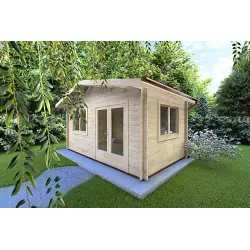 Remise en bois LELLA 6x3, 44mm, façade côté droit