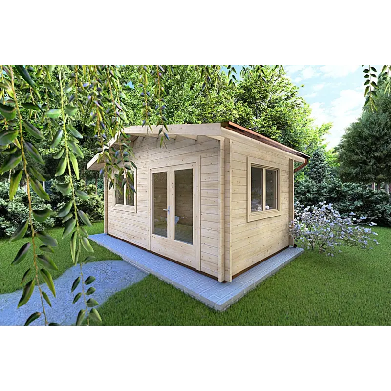 Remise en bois LELLA 6x3, 44mm, façade côté droit