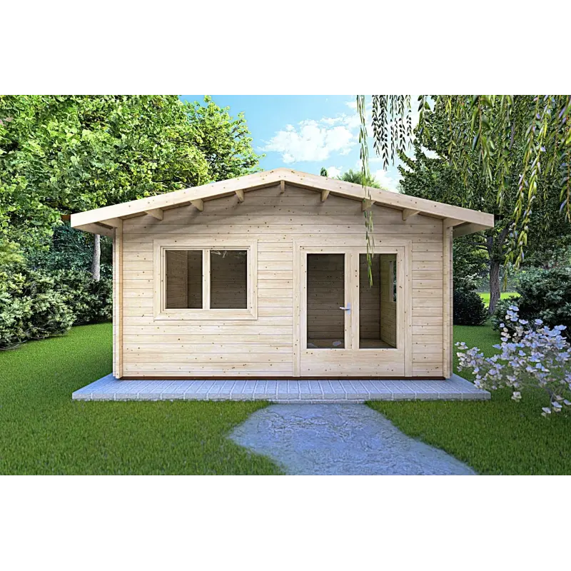 Remise en bois LELLA 6x3, 44mm, vue frontale