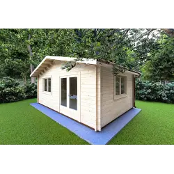 Maison en bois de jardin LELLA 6x5, 44mm, façade côté droit
