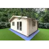 Maison en bois de jardin LELLA 6x5, 44mm, façade côté droit